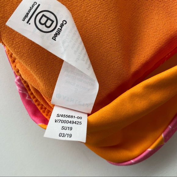 Athleta Kailua South Swell Floral Bikini Top Orange Pink - Picture 9 of 9
